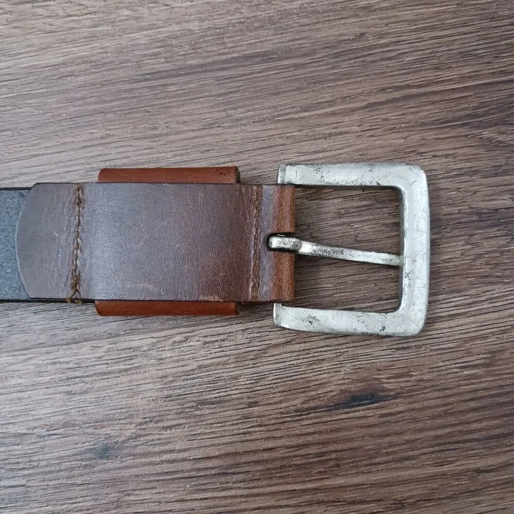 CK Calvin Klein Jeans‎ Brown Leather Belt Distressed Soft Flexible XXL Vintage